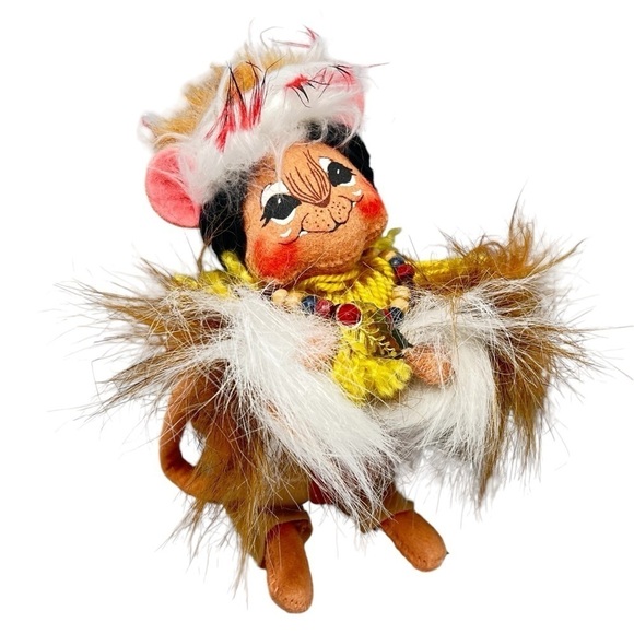 NWOT ANNALEE Native American Indian Boy 7" Mouse With Beaded Necklace 2004 - Picture 13 of 16